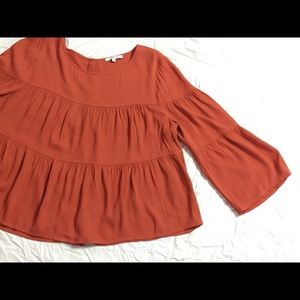 Madewell NWOT Rust bell long sleeve top